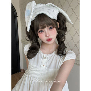 AG假发女短发Lolita『萌萌熊』法式日常doll感虎口夹双马尾头套