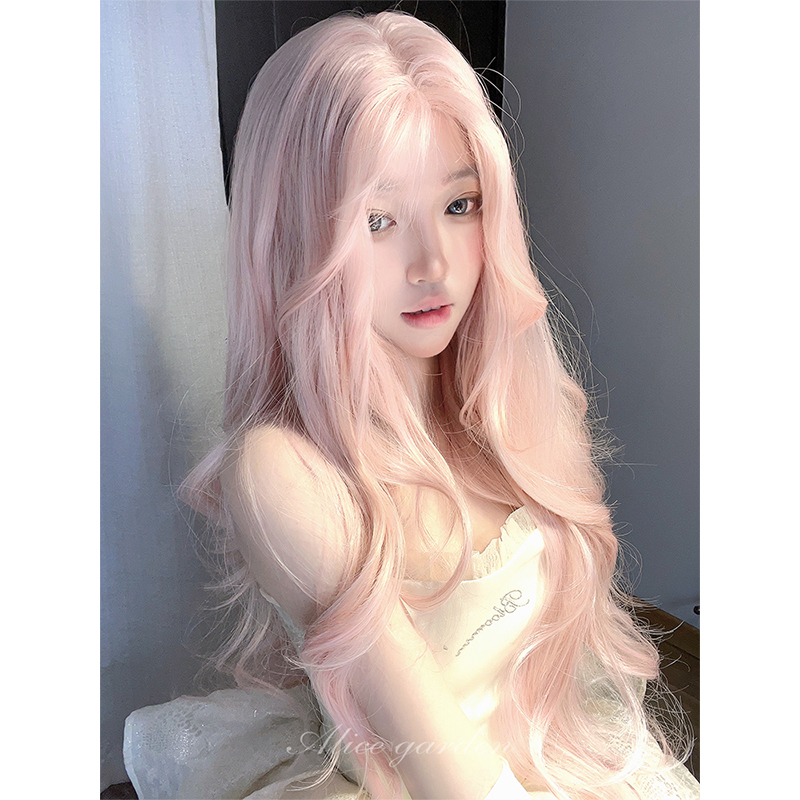 时尚前额蕾丝jk中分刘海长卷发