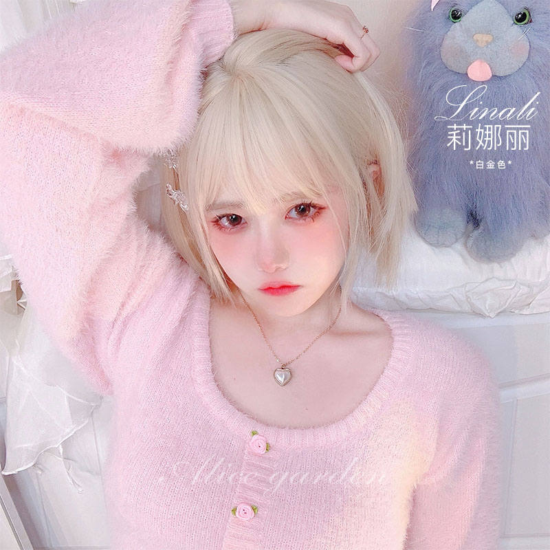 假发女短直发网红侧分可爱jk日系