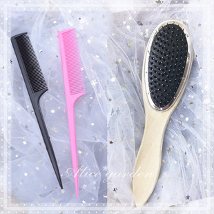 Alicegarden 木柄大钢梳木质梳子造型尖尾梳Lolita假发打理工具
