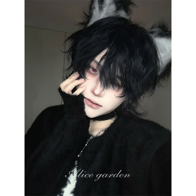 日系少年感狼尾基佬毛jk头套