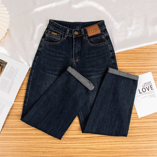 女大码 34码 胖mm哈伦裤 宽松复古萝卜裤 高腰显瘦哈伦牛仔老爹裤