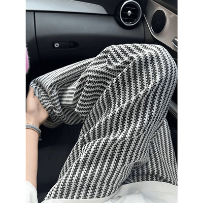 高级感鱼骨纹加绒卫裤男休闲裤