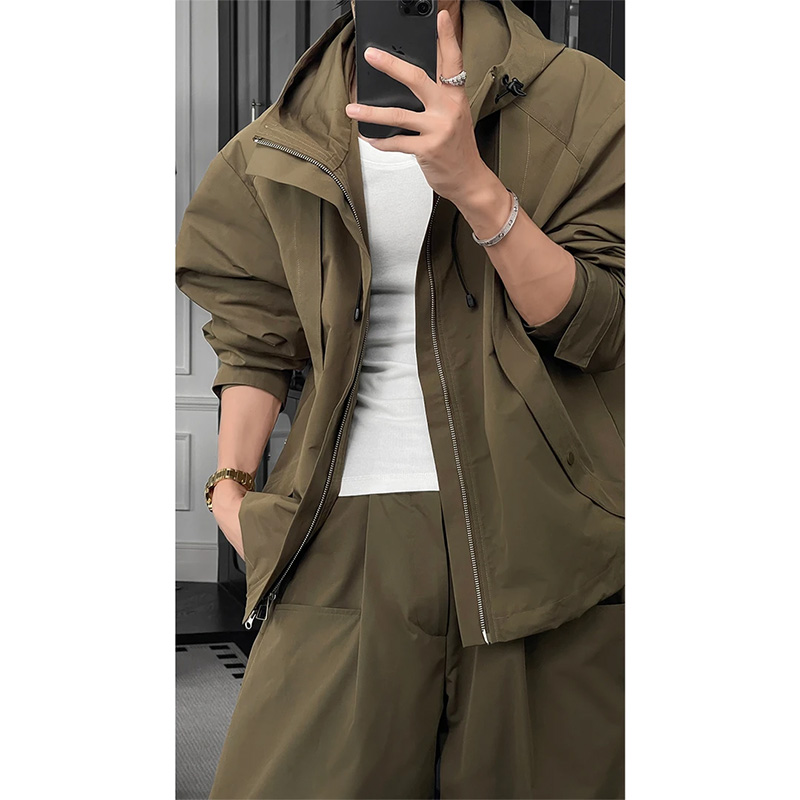 美式户外机能工装外套冲锋衣套装