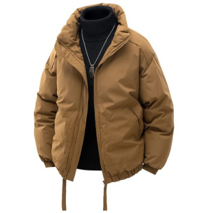 美拉德立领无帽棉服男oversize潮流百搭棉衣外套冬季 情侣保暖棉袄