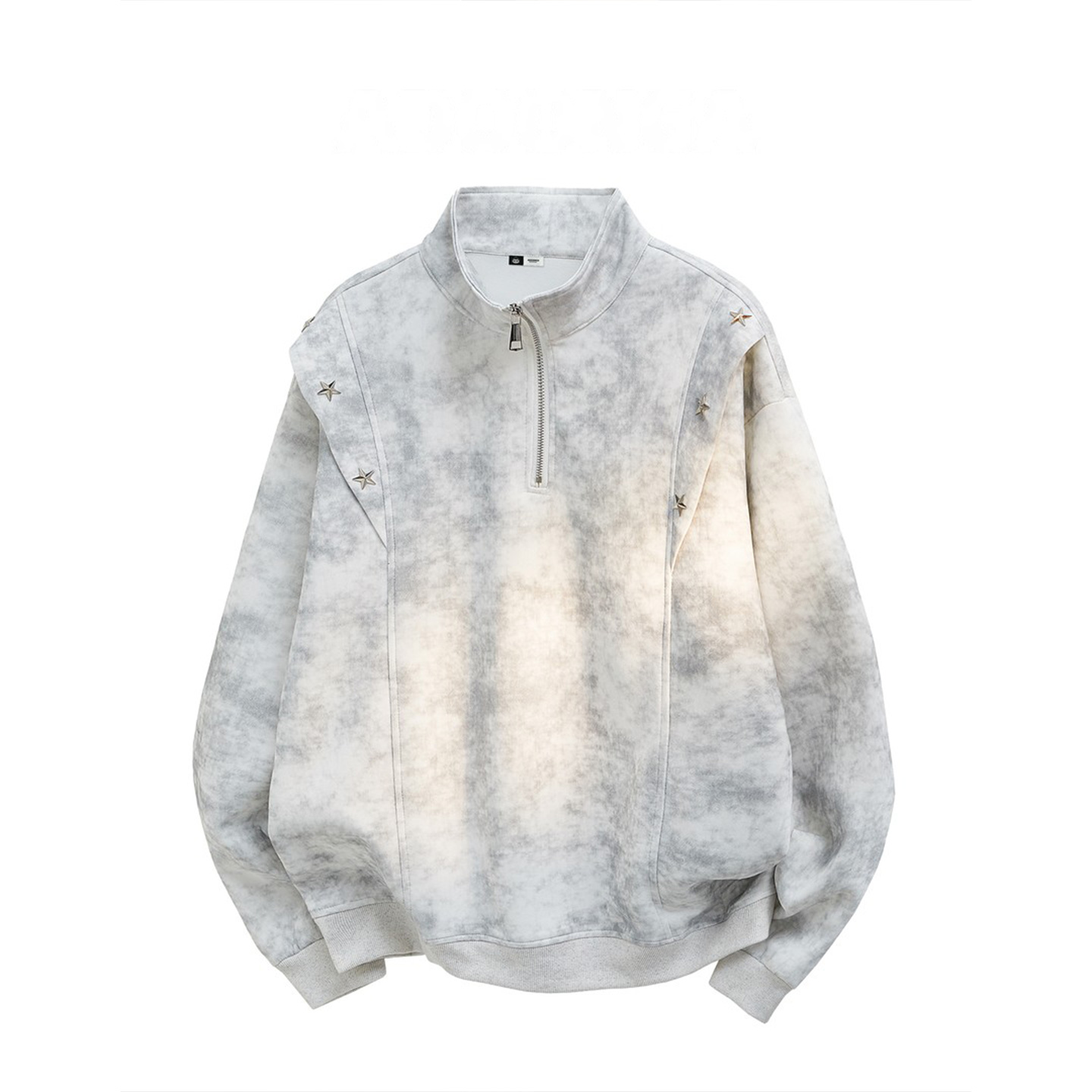 美式休闲扎染卫衣男秋冬加绒保暖