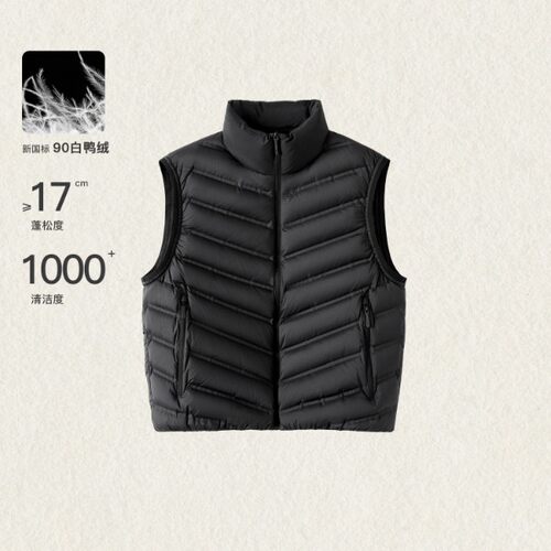 设计款90白鸭绒排骨羽绒服马甲男