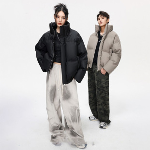 保暖外套冬季 立领棉衣男cleanfit短款 休闲情侣面包服 高街厚款 美式