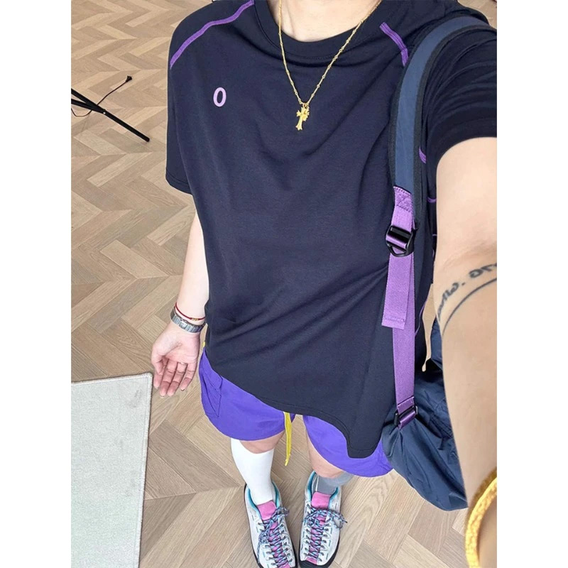 索罗娜凉感速干短袖t恤男夏季山系户外运动半袖骑行服情侣五分袖