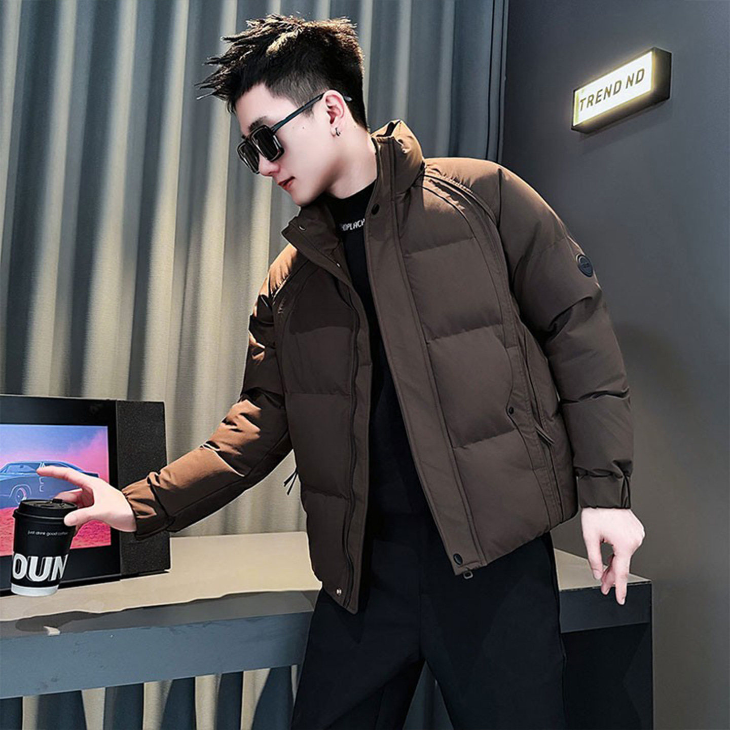 高级感结构设计羽绒棉服男外套