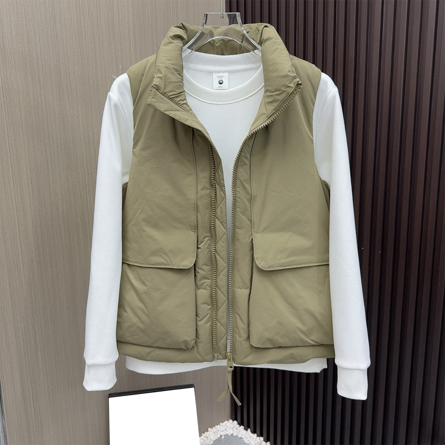 高级感大口袋工作羽绒马甲男坎肩