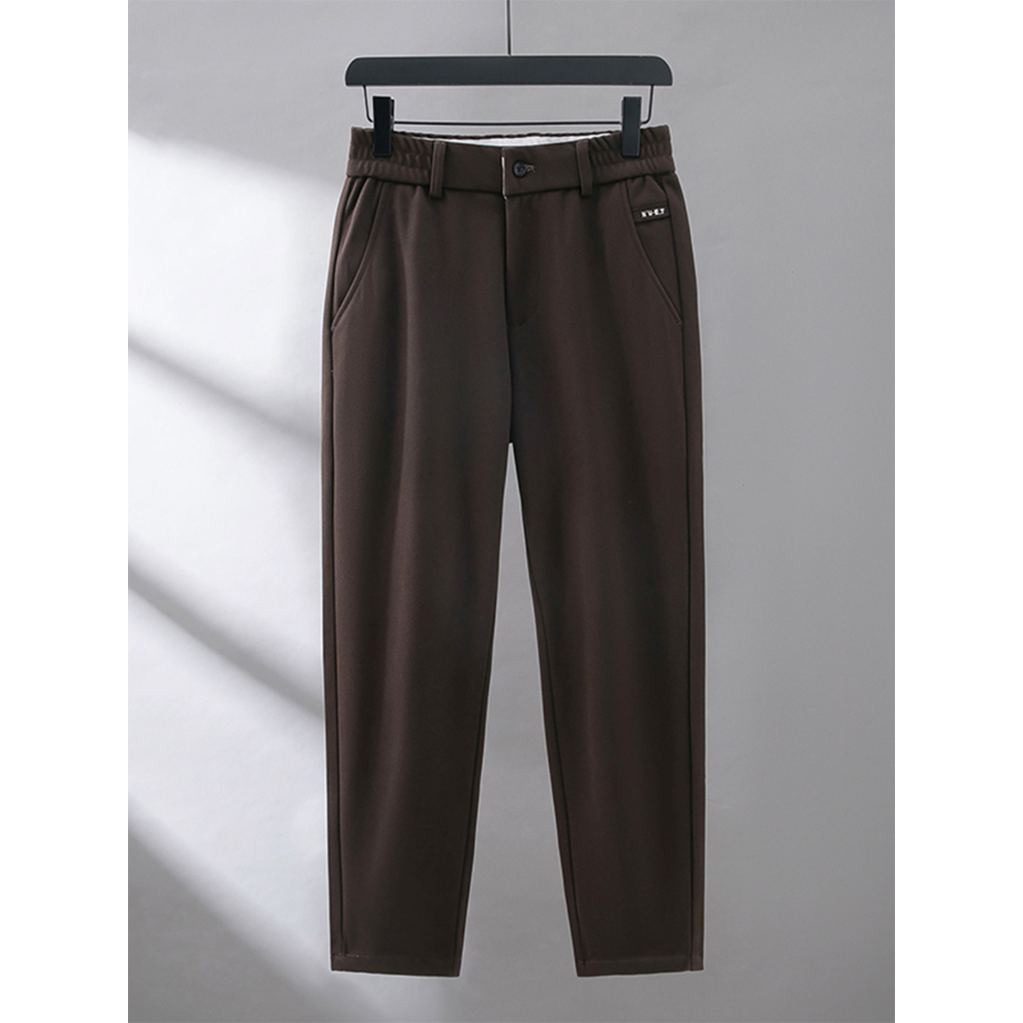 深咖色毛呢西装裤男秋冬季休闲裤