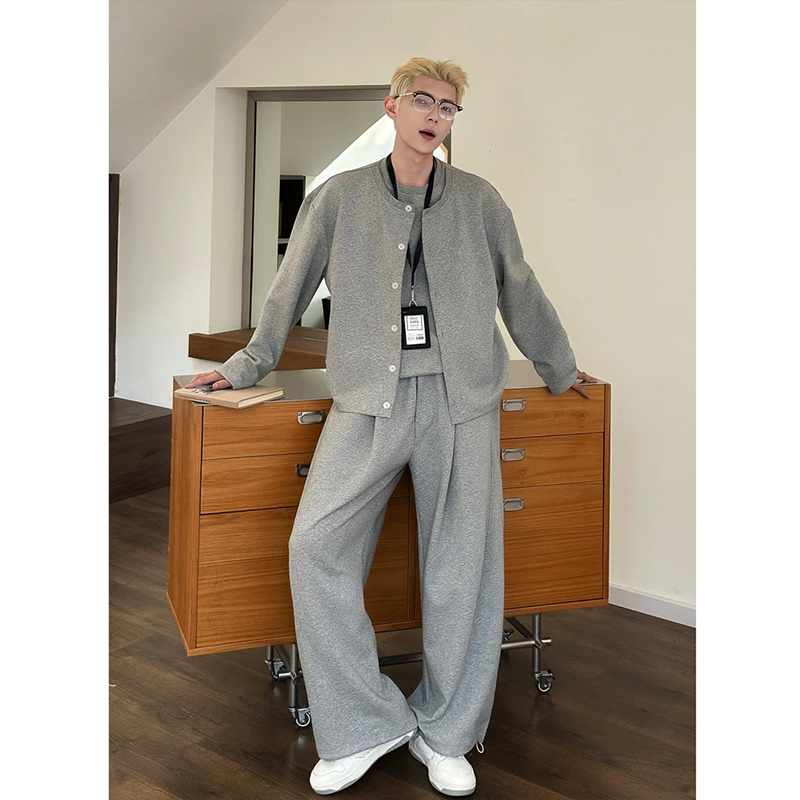 开衫卫衣套装宽松直筒卫裤两件套