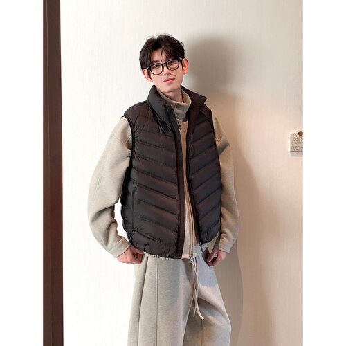 90白鸭绒排骨羽绒服马甲男外套
