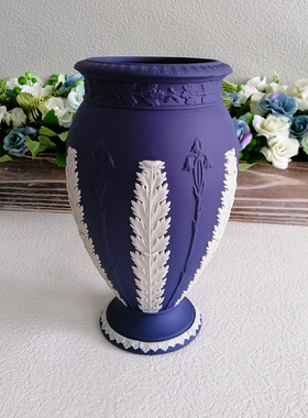 深蓝色客厅英国花瓶Wedgwood欧式