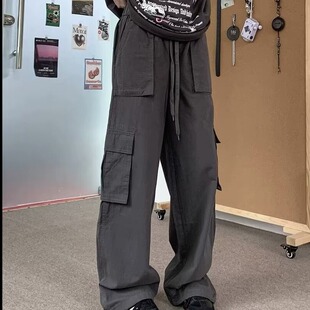 断码清仓美式休闲多口袋直筒伞兵工装裤男街头宽松阔腿降裤子潮