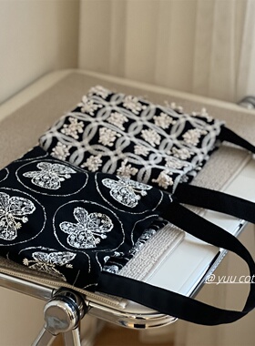 【YUU布包】复古文艺蝴蝶刺绣帆布迷你腋下包手提小拎包女小挎包