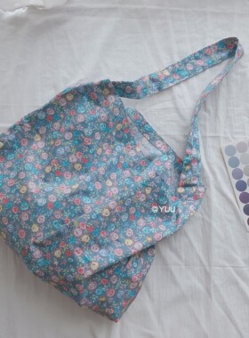 【YUU】小众自制碎花包韩国ins孔孝真同款bag慵懒风薄款棉布袋女