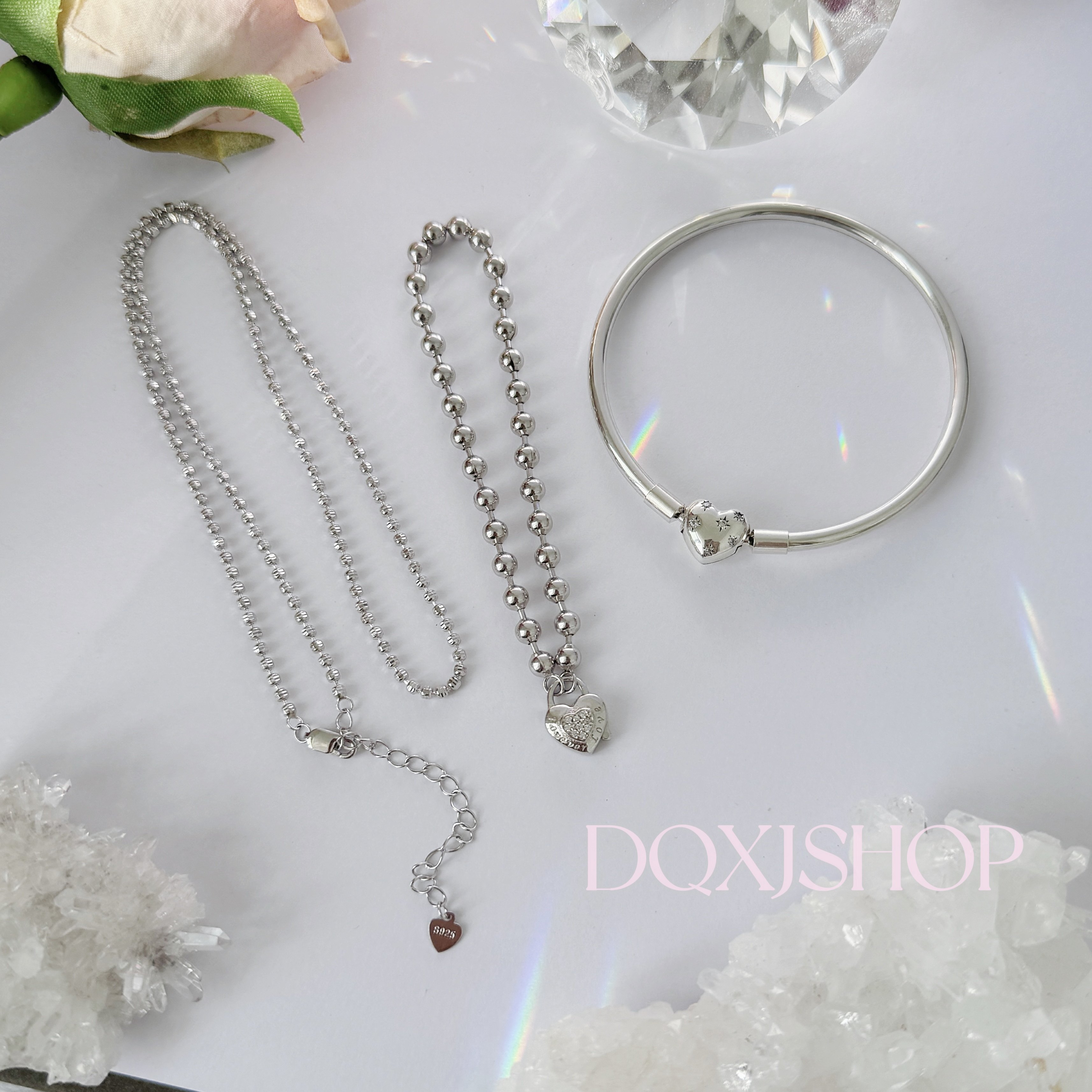 DQXJ•喜欢DIY随意百搭配少女辣妹S925纯银串珠吊坠项链手镯手链,饰品/流行首饰/时尚饰品新,银饰配件,淘宝优惠券,粉丝福利购,淘宝优惠卷