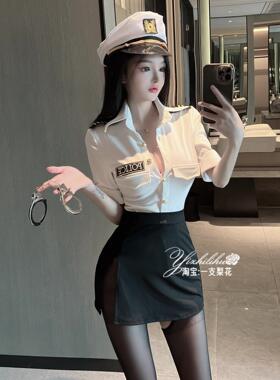 女警cos机长制服职业装诱惑护士空姐女仆纯欲角色扮演黑丝大码透