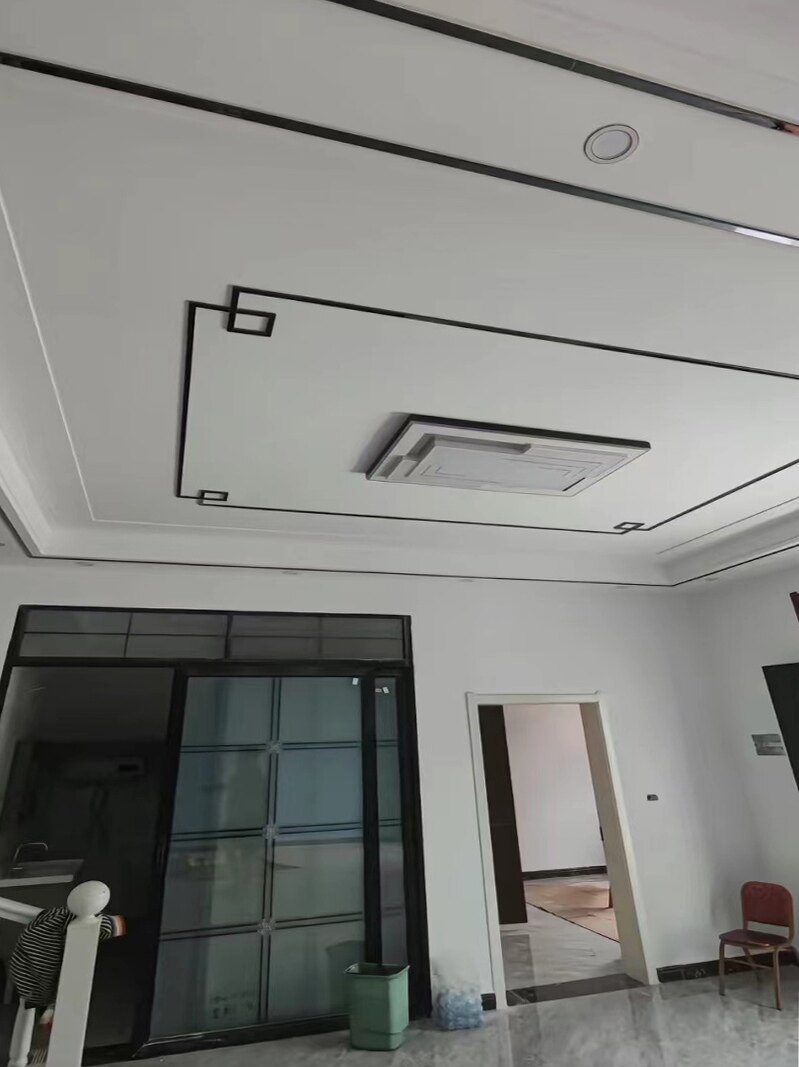 镜面不锈钢角花中式中国结吊顶装饰遮丑黑钛金角花金属u型收边条