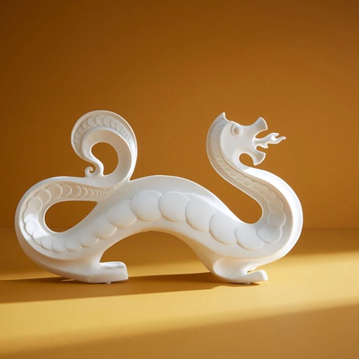 超值！轻奢大气白龙陶瓷大摆件Jonathan adler原单样板房玄关软装