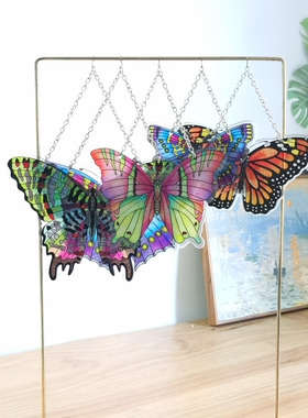 深海吧 蝴蝶挂牌amia彩色玻璃挂牌绚丽复古摆件生日礼物