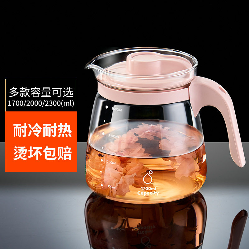 玫瑰花泡茶壶玻璃冷水壶水果茶壶家用冷泡凉水壶套装玻璃图片