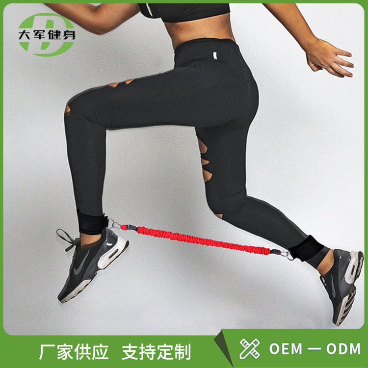 厂家直供腿部拉力器带布套防断拉力绳腿部弹跳训练乳胶阻力带