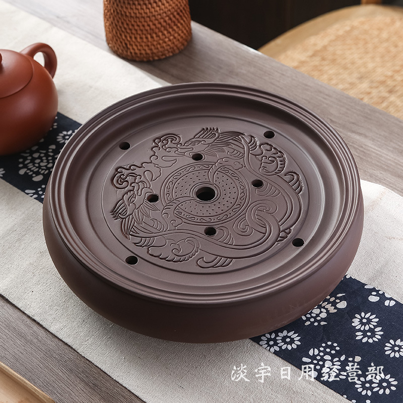 潮汕紫砂功夫茶具 储水干泡台茶盘 家用茶台简约小号茶海茶托