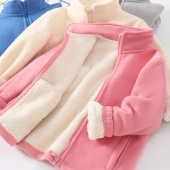 儿童加厚抓绒衣保暖内胆冬季 小学生校服内搭神器男女童摇粒绒外套