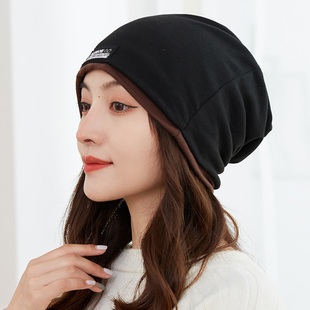 帽子女秋冬天韩版潮包头帽百搭堆堆帽保暖多用套头帽时尚月子帽子