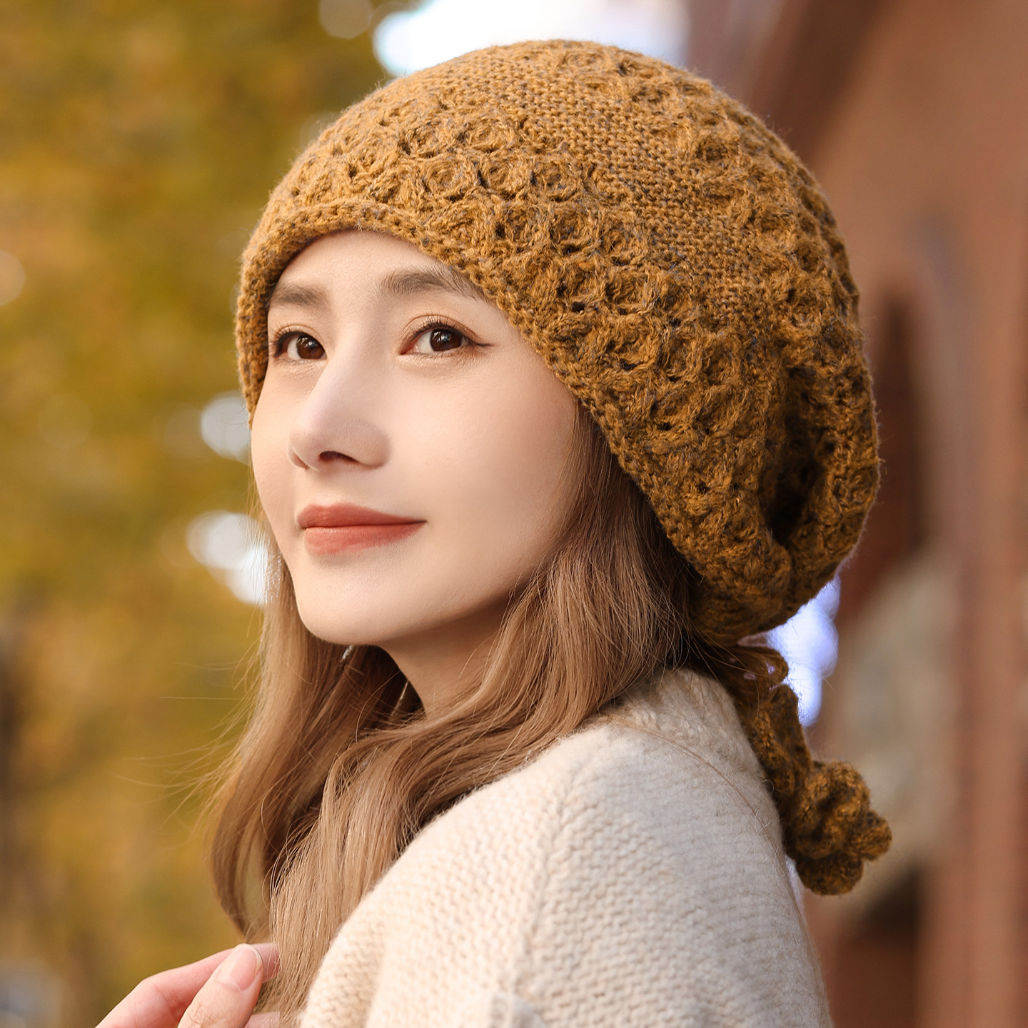 冬季保暖防寒护耳女款洋气毛线帽2025新款堆堆帽时尚显脸小针织帽,服饰配件/皮带/帽子/围巾,帽子,淘宝优惠券,粉丝福利购,淘宝优惠卷