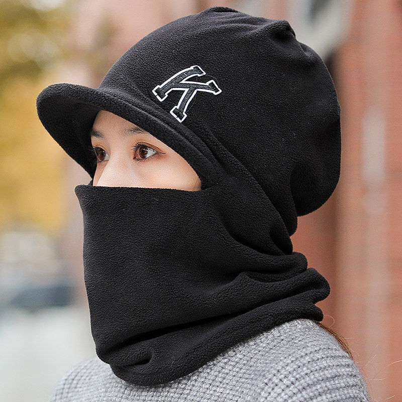 帽子女款秋冬季2025保暖骑车帽围脖一体帽护耳连体加厚防寒1214r