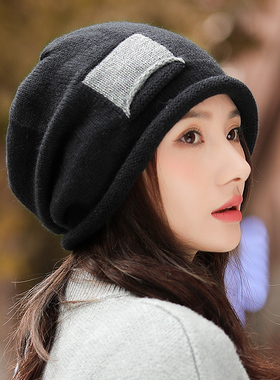 秋冬季帽子女款2025新款时尚毛线帽防寒加厚针织帽保暖护耳1128n
