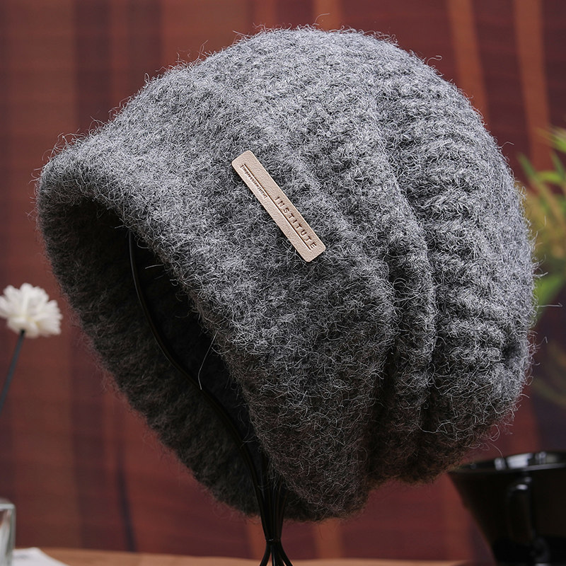 帽子男款秋冬季毛线帽2025保暖大头围冷帽显脸小针织堆堆帽1214r