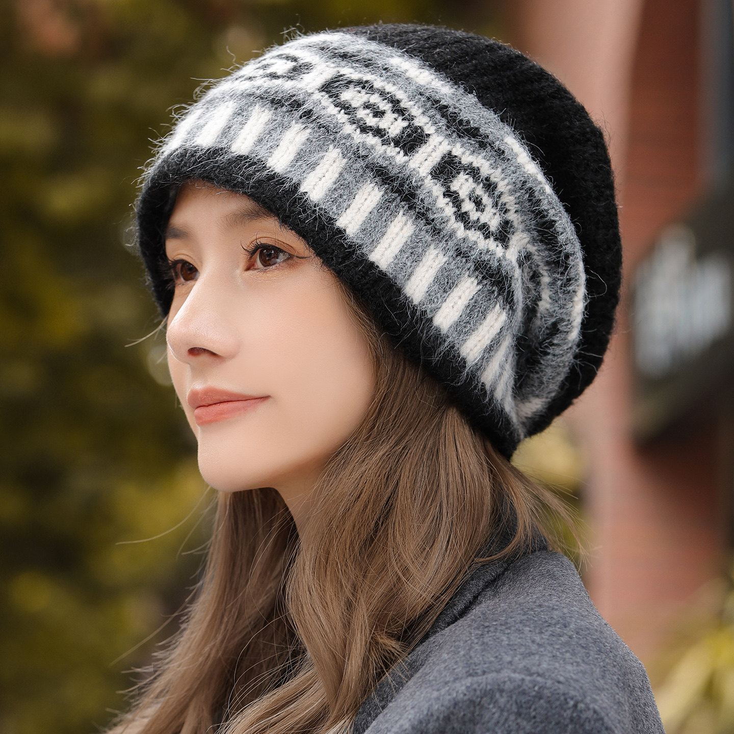 大头围冬季保暖女款毛线针织帽2025新款洋气堆堆帽防寒显脸小冷帽,服饰配件/皮带/帽子/围巾,帽子,淘宝优惠券,粉丝福利购,淘宝优惠卷