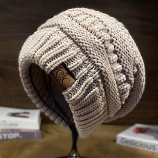 帽子女款秋冬扎马尾针织帽2025新款骑车运动扎辫毛线帽洋气堆堆帽