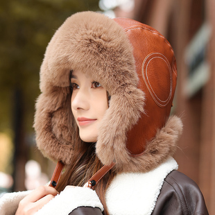 雷锋帽子女款冬季保暖防寒护耳帽2025新款零下东北帽飞行员防冻帽