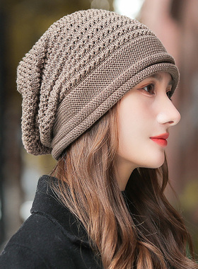 秋冬季毛线帽子女士洋气2025保暖针织帽时尚堆堆帽百搭1128n