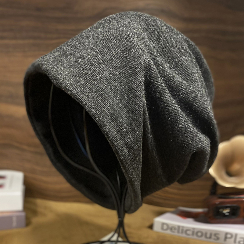 帽子男款秋冬季潮牌堆堆帽2025新款包头帽男士光头冷帽围脖一体帽