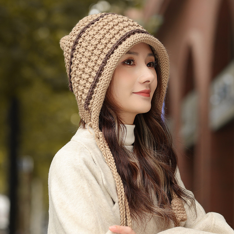 帽子女款秋冬季大头围显脸小流苏辫子毛线帽2025新款时尚洋气针织,服饰配件/皮带/帽子/围巾,帽子,淘宝优惠券,粉丝福利购,淘宝优惠卷
