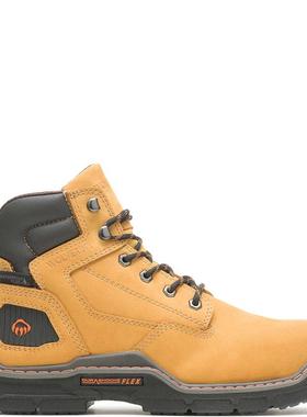 代购Wolverine男士工装靴防泼水透气吸湿排汗减震6英寸软头系带
