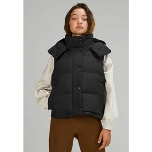 代购lululemon露露乐蒙女士羽绒马甲保暖轻便可拆卸帽带内衬外套