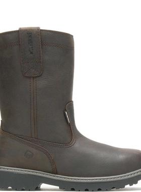 代购Wolverine男士工装靴防水透气防滑轻便10英寸全粒面皮革钢头