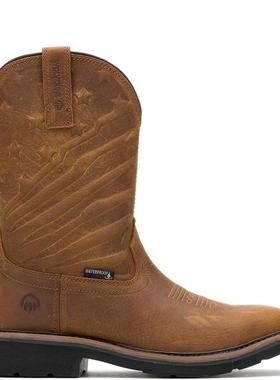 代购Wolverine男士牛仔靴透气吸湿排汗缓震防滑全粒面皮革防水