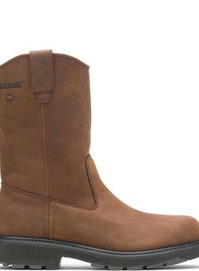 代购Wolverine男士工装靴防滑耐磨抗疲劳轻便牛皮翻毛皮