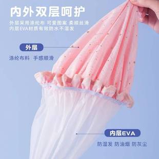 双层浴帽女防水洗澡家用防油烟头套女童干发膜专用沐浴帽 2023新款