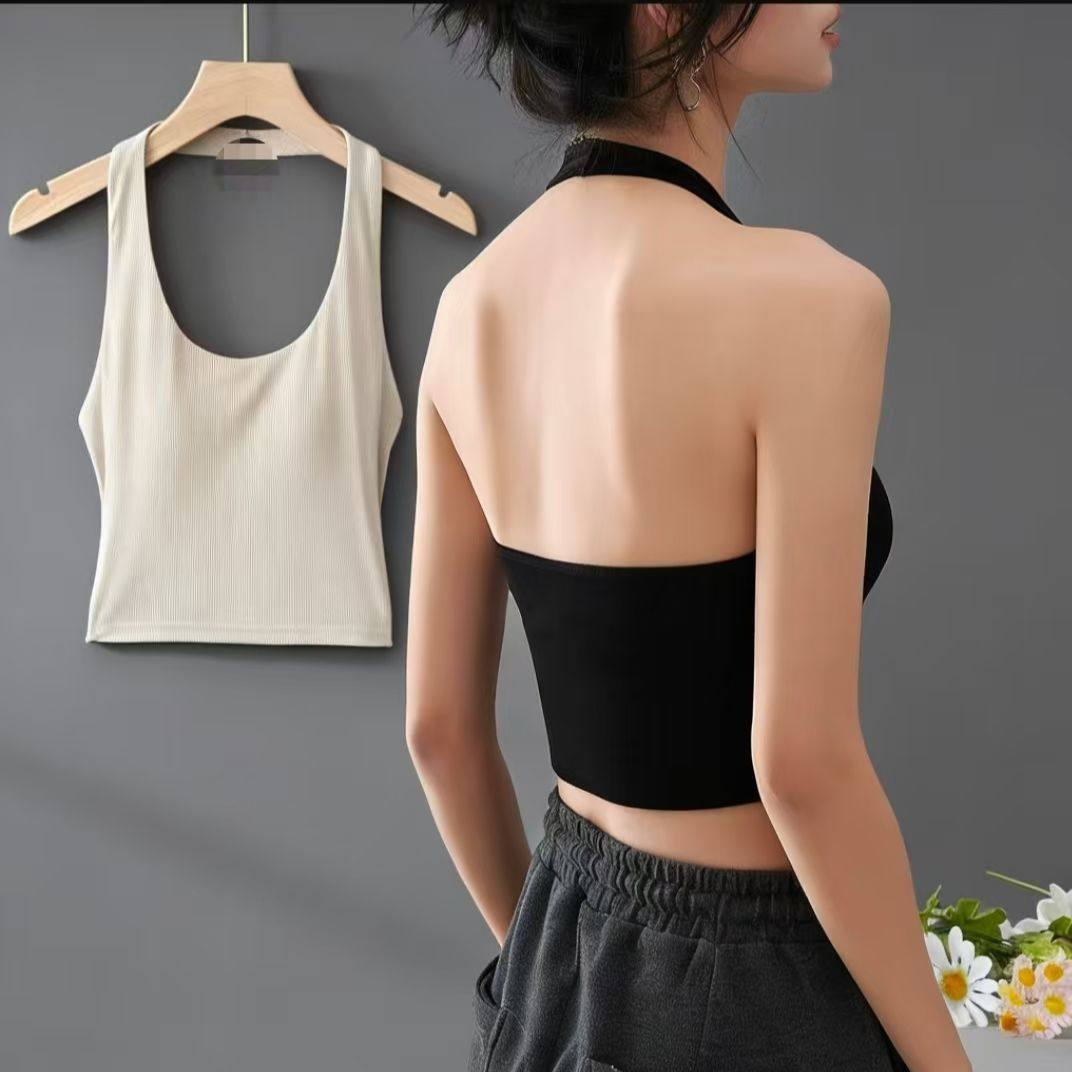 挂脖吊带背心女夏外穿内搭带胸垫美背文胸固定一体BX607,运动/瑜伽/健身/球迷用品,瑜伽背心,淘宝优惠券,粉丝福利购,淘宝优惠卷