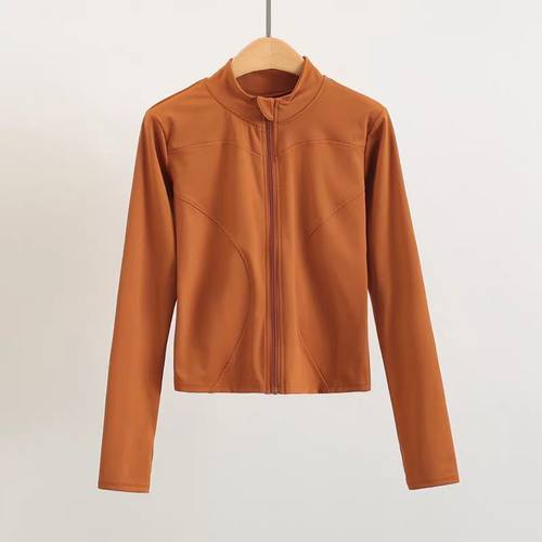 健身瑜伽外套女立体剪裁显瘦紧身长袖跑步速干拉链运动服BSD23026